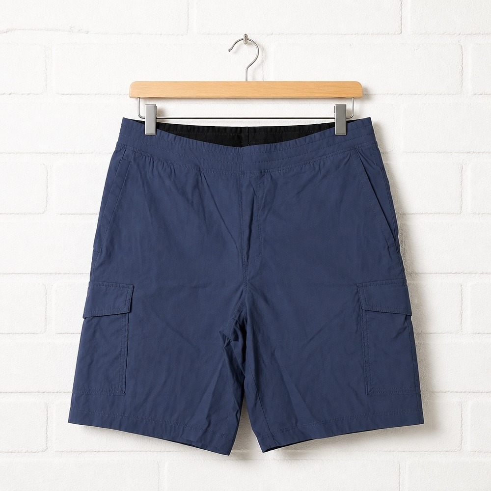 EUC Mondetta Outdoor Project Cargo Shorts Mens Large Navy Blue Stretch Hiking